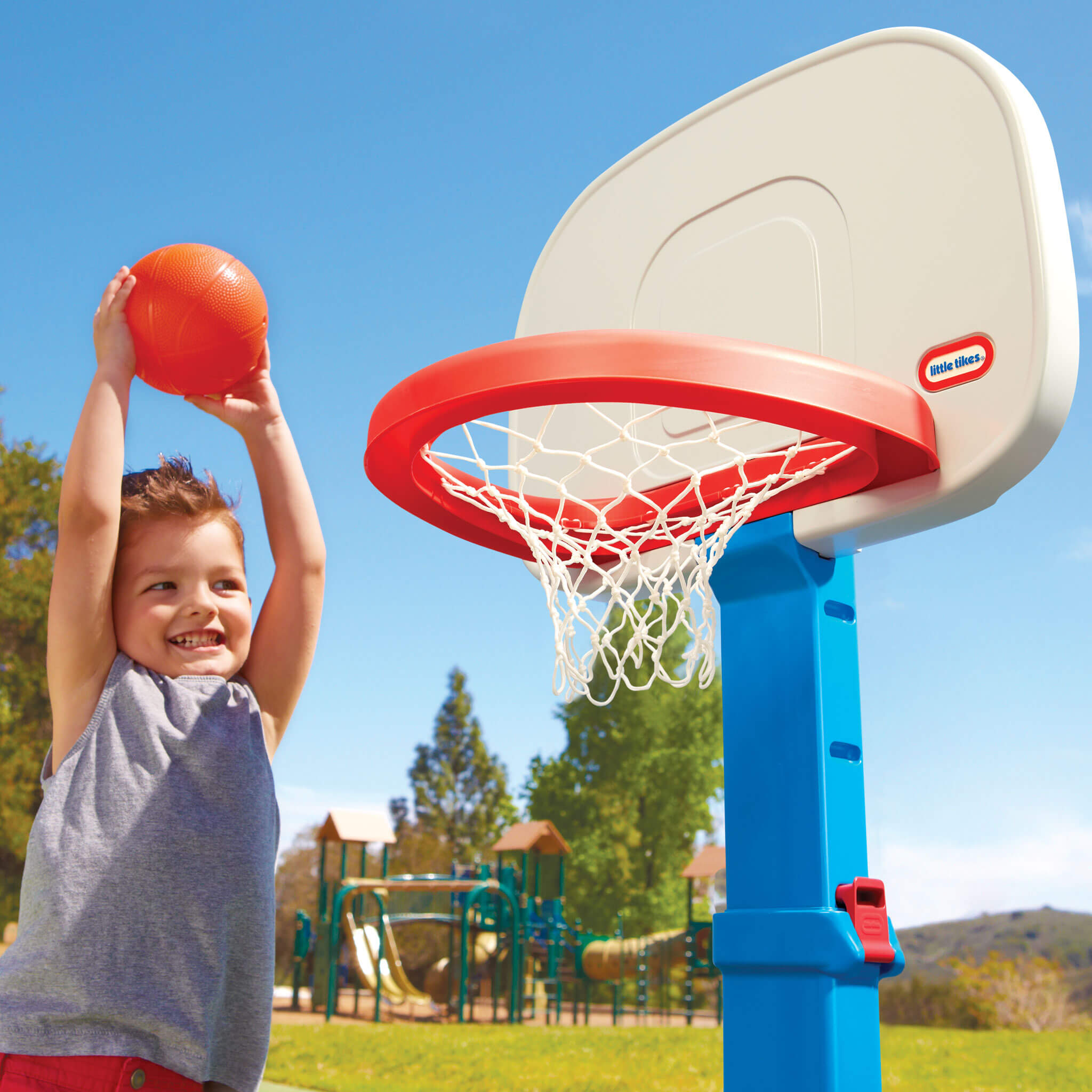 TotSports™ Easy Score™ Basketball Set - Indoor and Outdoor Basketball Set with Kid-Sized Ball with Easy Scoring for Growing Players