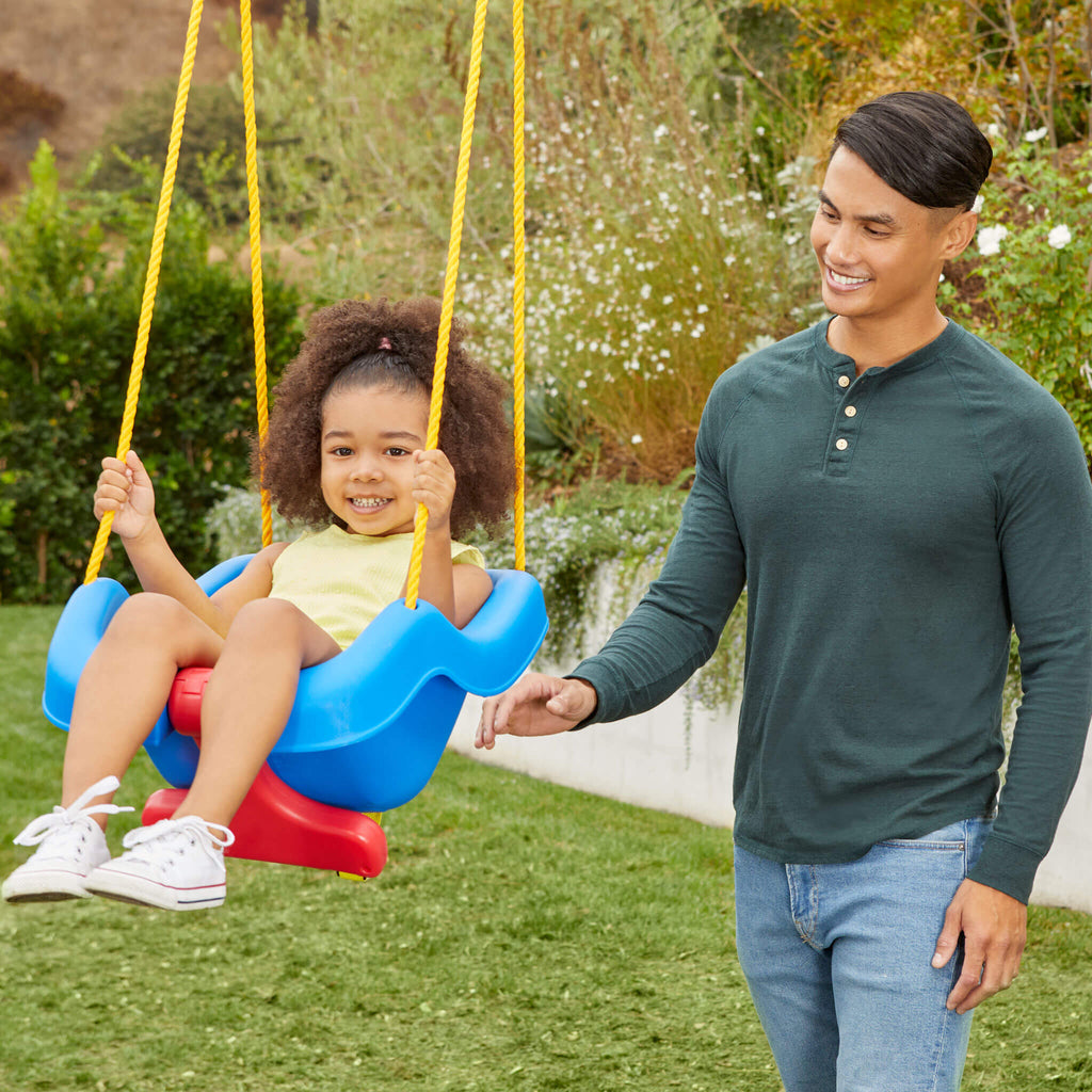 2-in-1 Snug 'n Secure™ Swing - Blue - Adjustable Swing with Rotating T-Bar and Straps with Secure and Comfortable Swinging