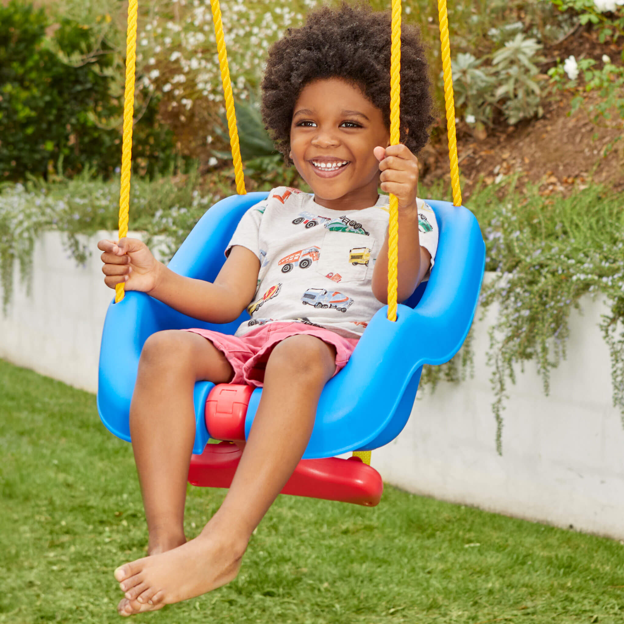2-in-1 Snug 'n Secure™ Swing - Blue - Adjustable Swing with Rotating T-Bar and Straps with Secure and Comfortable Swinging