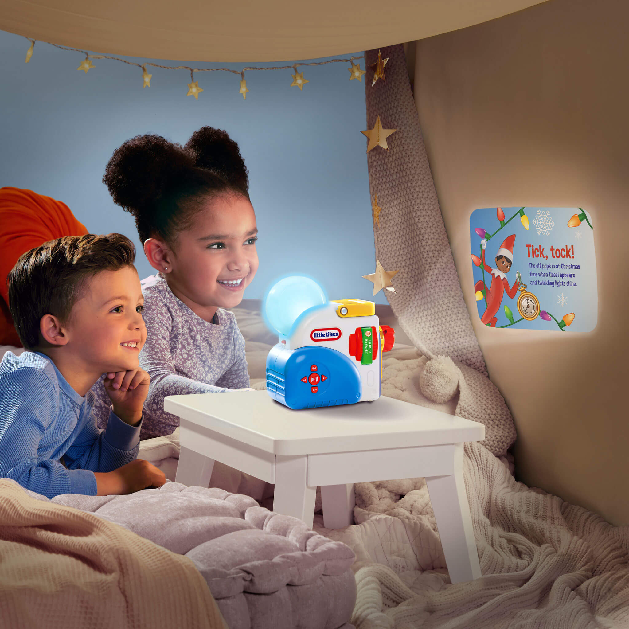Story Dream Machine™ The Elf on the Shelf Santaverse North Pole Friends Collection - Three Santaverse Stories with Night-Light Effects with Festive Projected Stories and Sounds