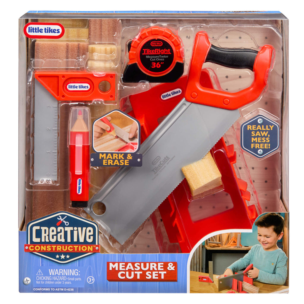 Creative Construction™ Measure and Cut Set - Realistic Measure-and-Cut Tools for Building Play with Measuring, Marking and Creative Building