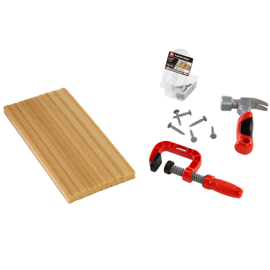 Creative Construction™ Hammer and Nail Set - Mess-Free Hammering Kit with Blueprint Projects with Hands-On Building Without Sharp Pieces