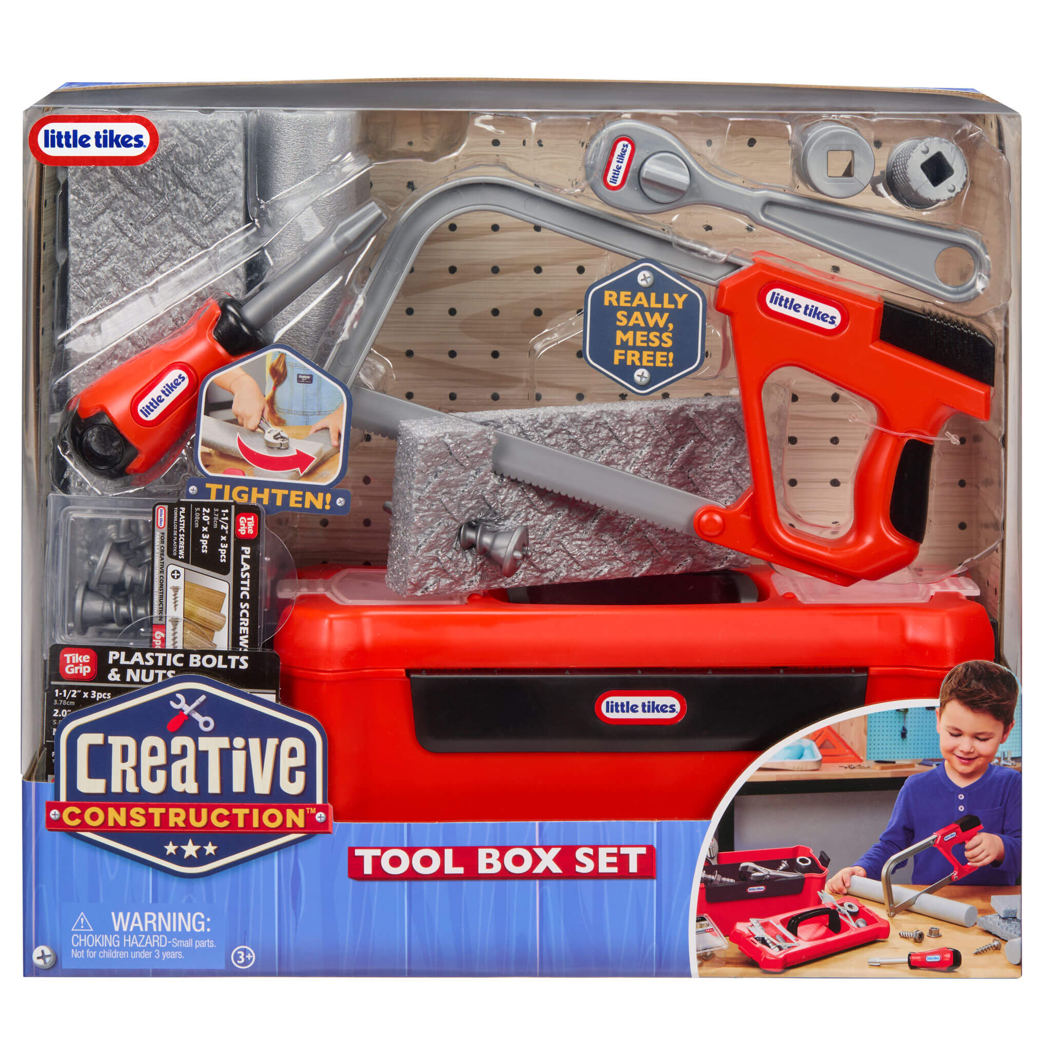 Creative Construction™ Tool Box Set - Kids Tool Box with Realistic Workshop Accessories with Fine Motor and Problem-Solving Play