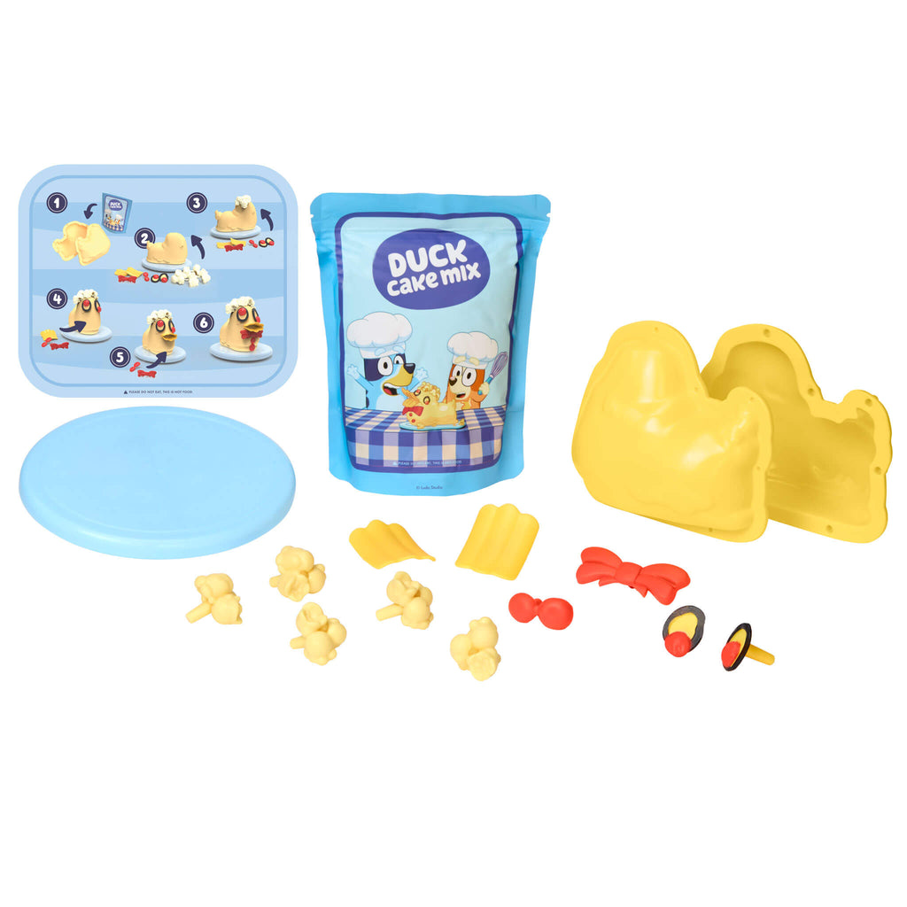 Creative Chefs™ Bluey - Duck Cake Kit - Bluey Duck Cake Set with Reusable Make-It Mix with Preparing, Assembling and Decorating