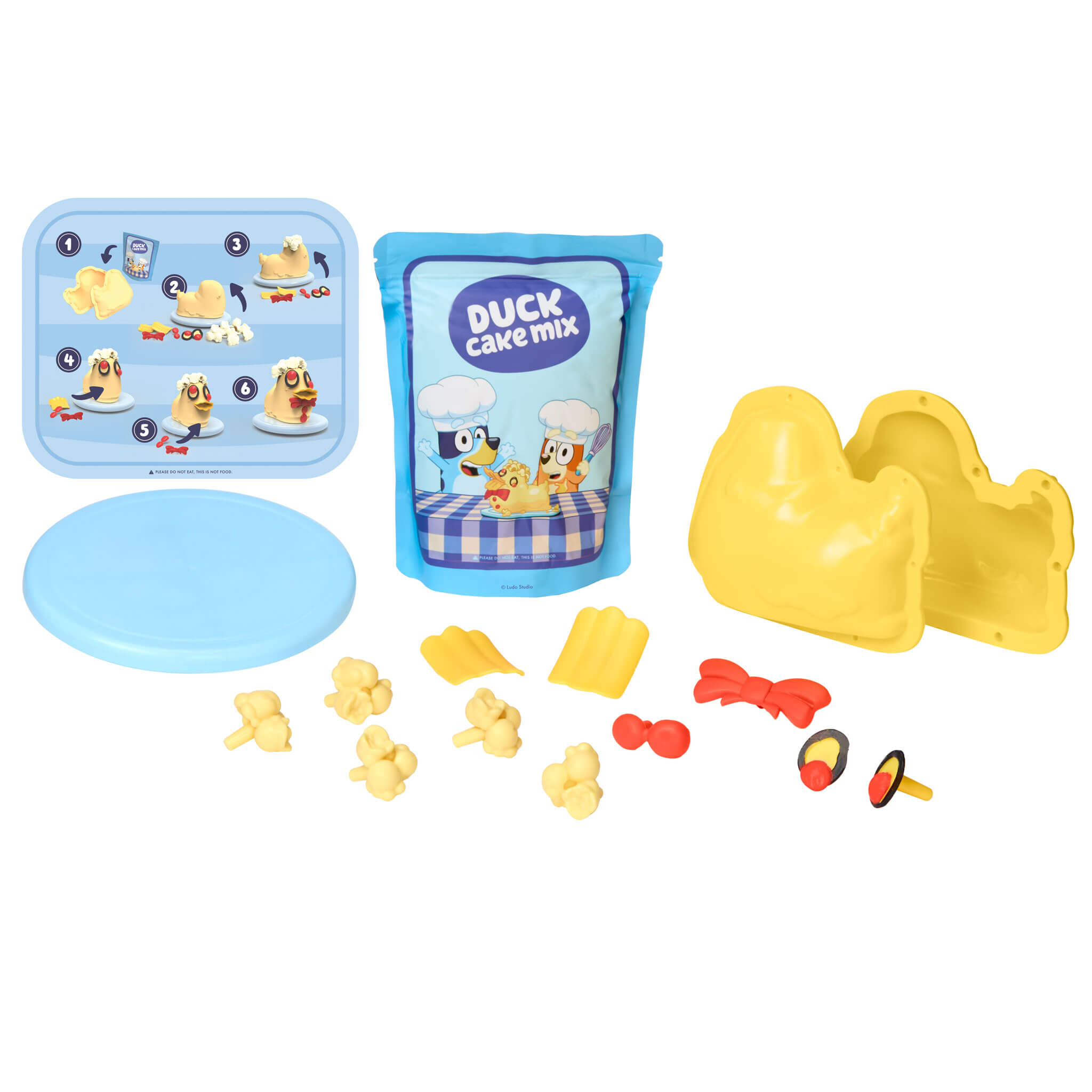 Creative Chefs™ Bluey - Duck Cake Kit - Bluey Duck Cake Set with Reusable Make-It Mix with Preparing, Assembling and Decorating