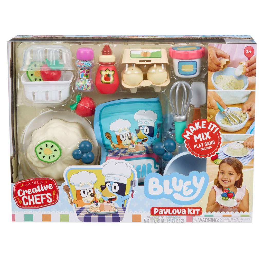 Creative Chefs™ Bluey - Pavlova Kit - Bluey Pavlova Playset with Food and Utensils with Step-by-Step Pretend Dessert Making