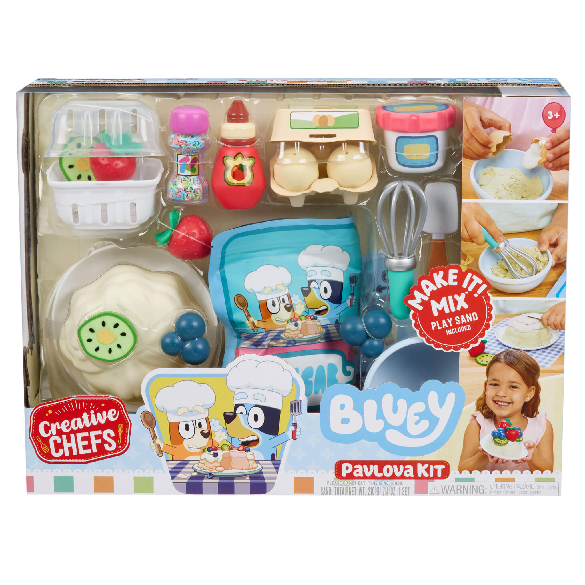 Creative Chefs™ Bluey - Pavlova Kit - Bluey Pavlova Playset with Food and Utensils with Step-by-Step Pretend Dessert Making