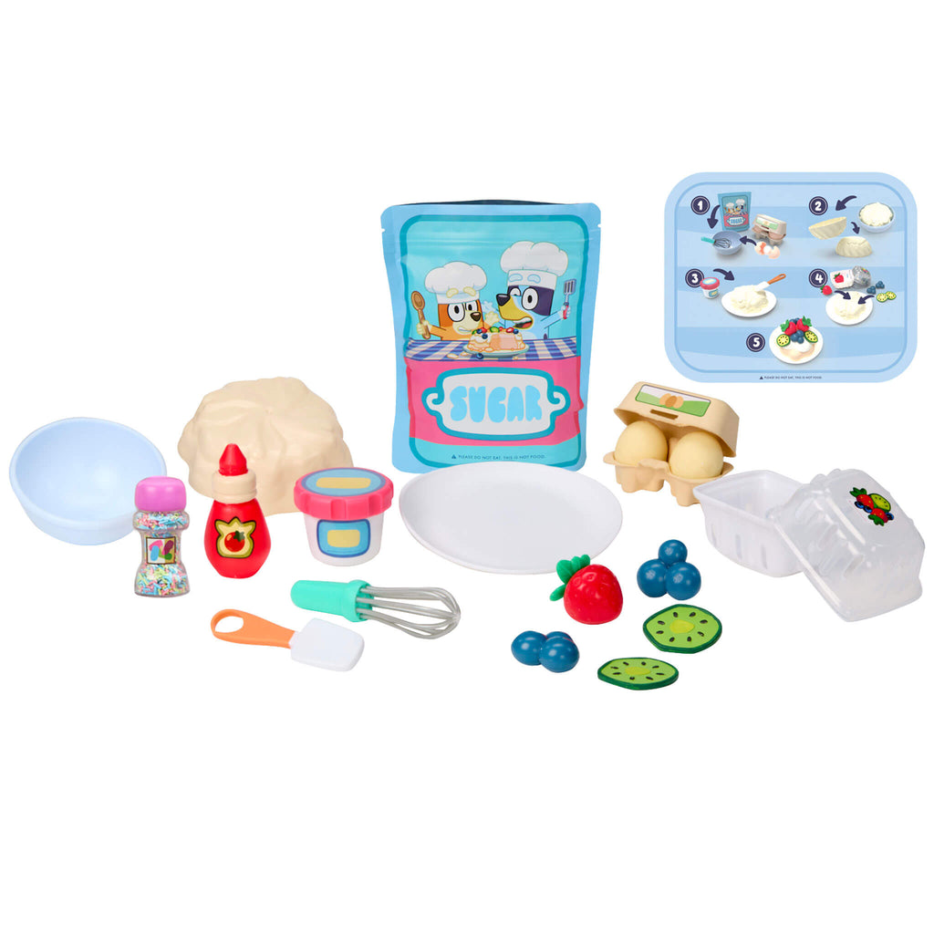 Creative Chefs™ Bluey - Pavlova Kit - Bluey Pavlova Playset with Food and Utensils with Step-by-Step Pretend Dessert Making