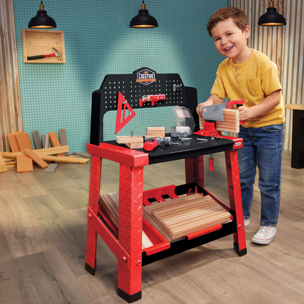 Creative Construction™ Workbench - Hands-On Construction Station for Young Builders with Tool Recognition and Creative Building