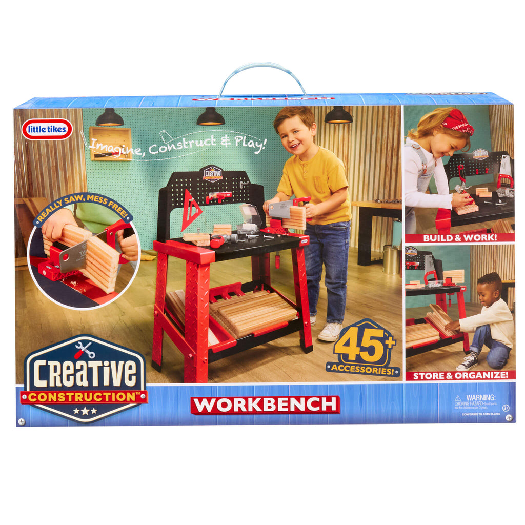 Creative Construction™ Workbench - Hands-On Construction Station for Young Builders with Tool Recognition and Creative Building