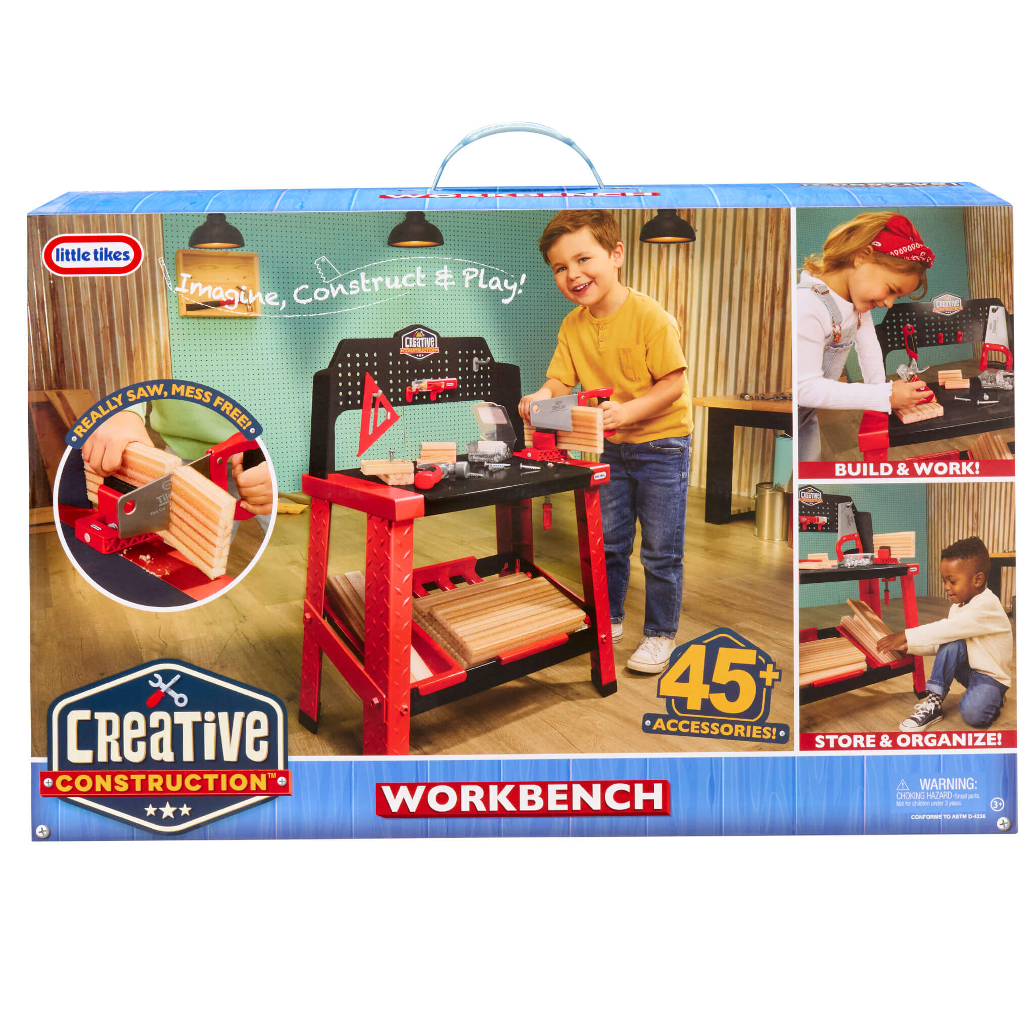 Creative Construction™ Workbench - Hands-On Construction Station for Young Builders with Tool Recognition and Creative Building