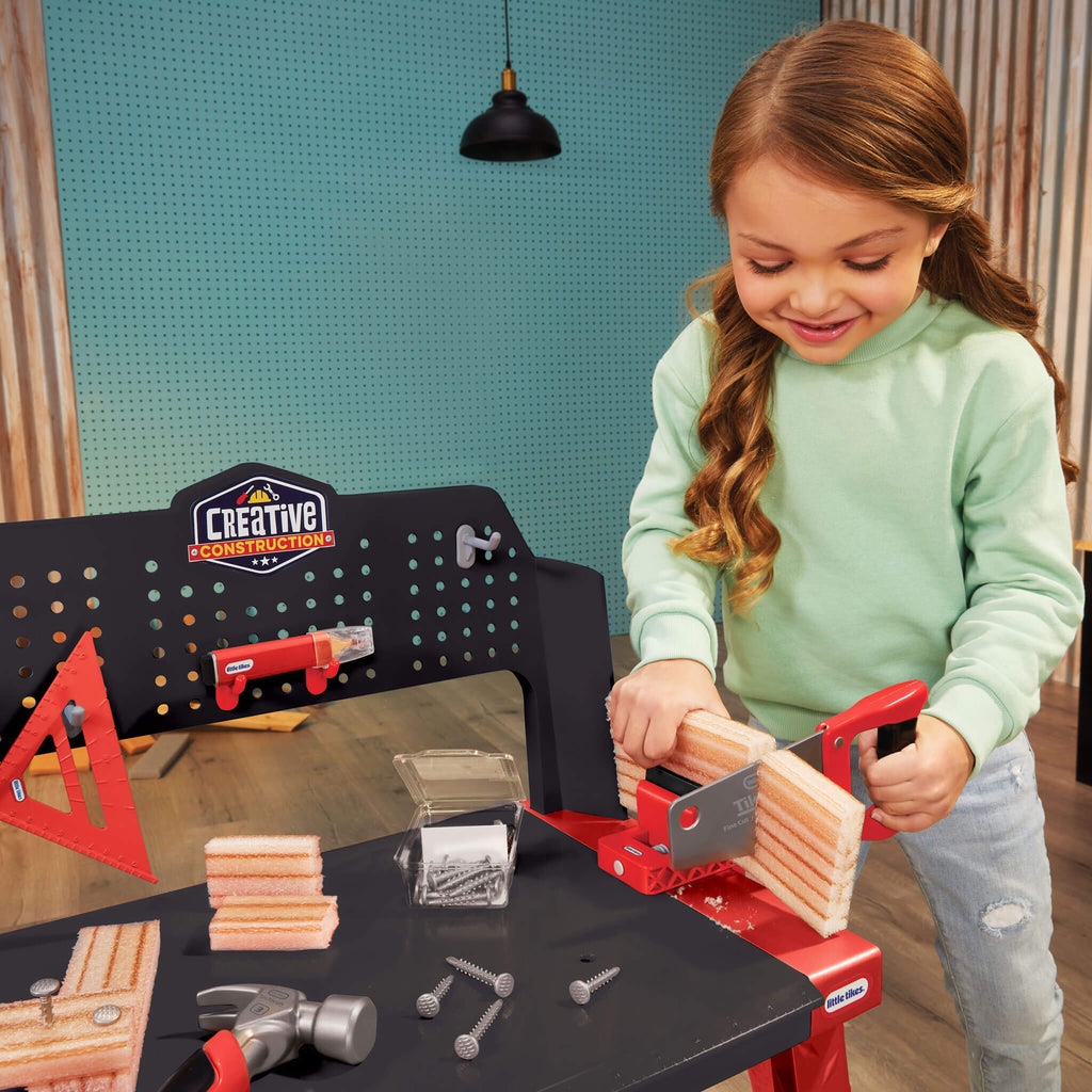 Creative Construction™ Workbench - Hands-On Construction Station for Young Builders with Tool Recognition and Creative Building