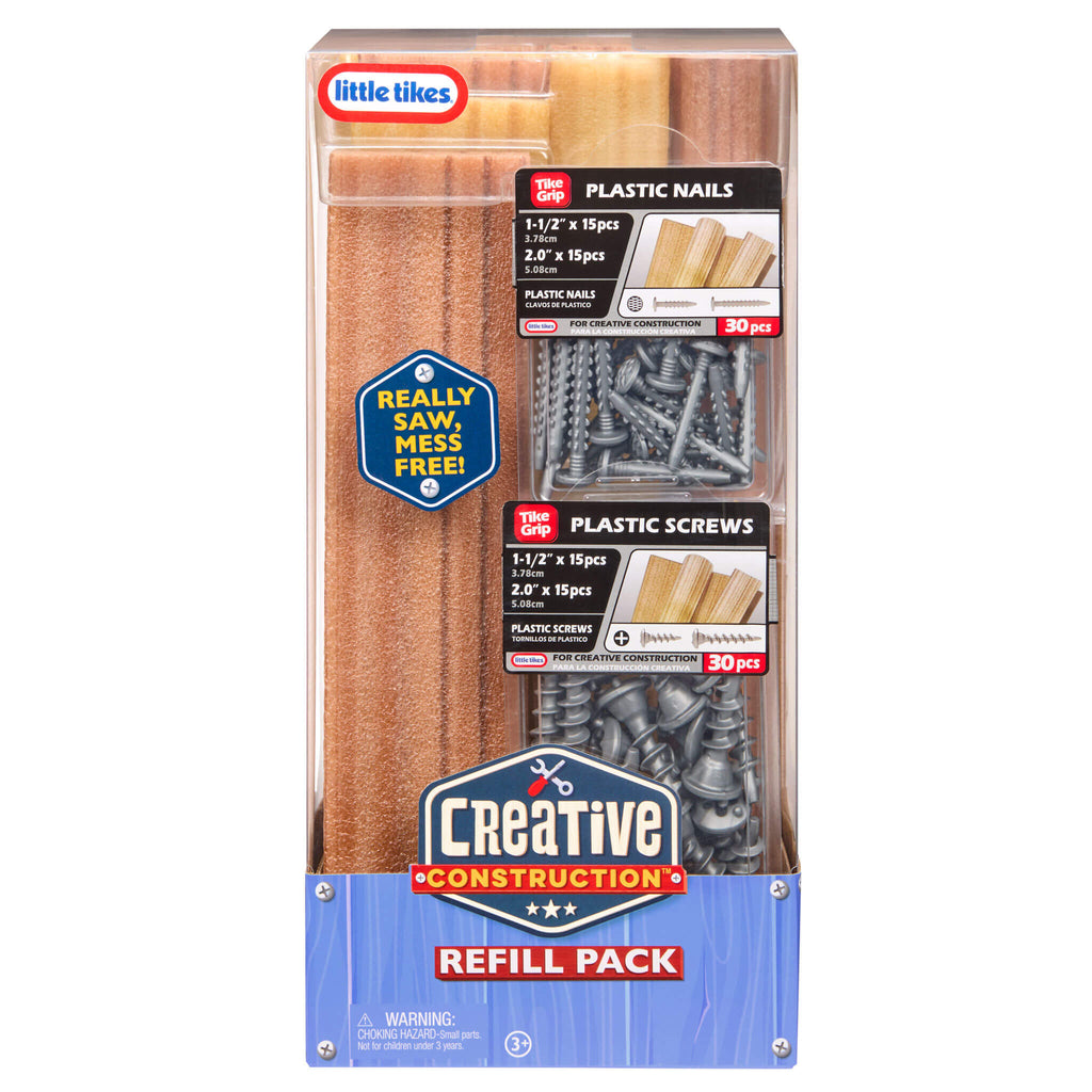 Creative Construction™ Wood, Nails and Screw Bundle - Wood, Foam Nails and Screws for Creative Projects with Open-Ended Young Builder Play