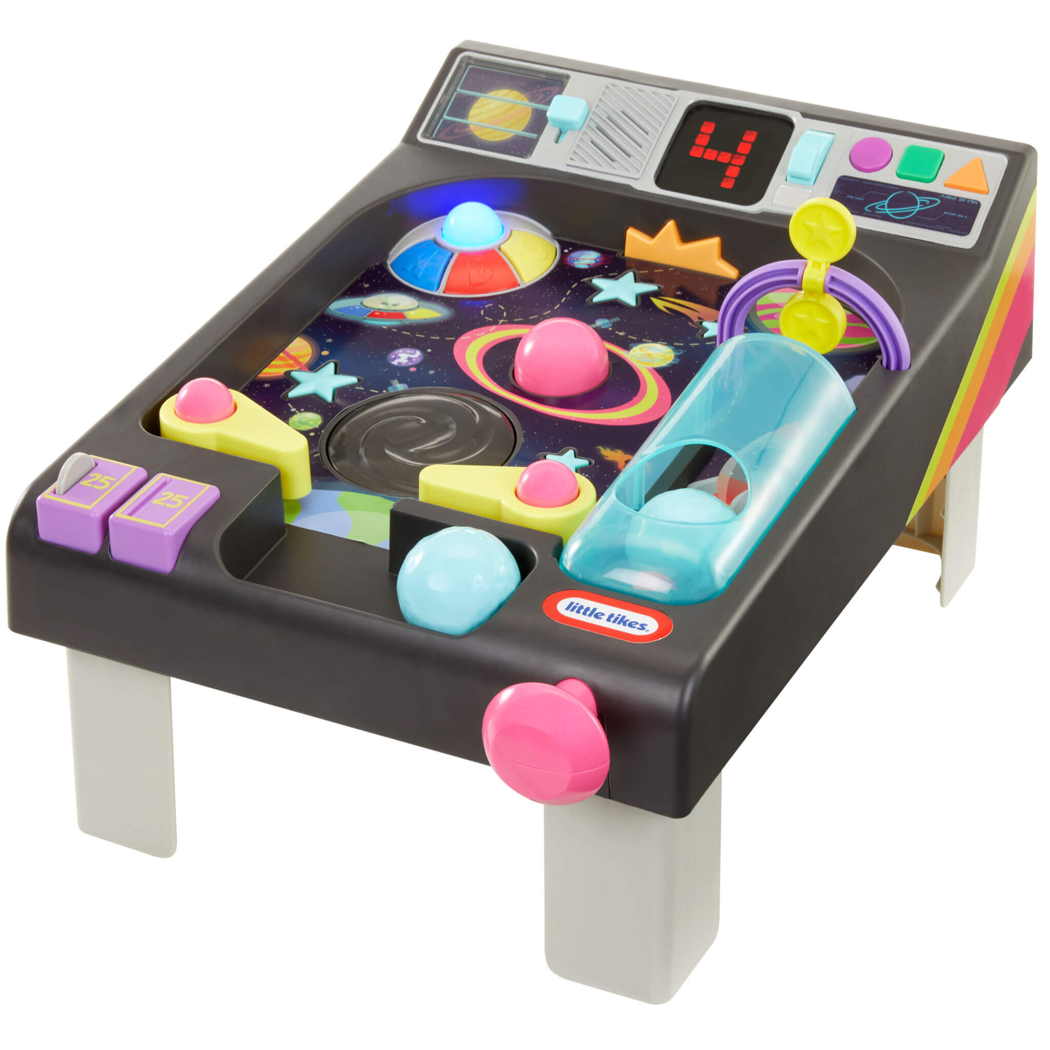 Old School My First Pinball Activity Table - Light-Up Pinball Table with Sounds and Play Balls with Numbers, Colors, Shapes and Motor Practice