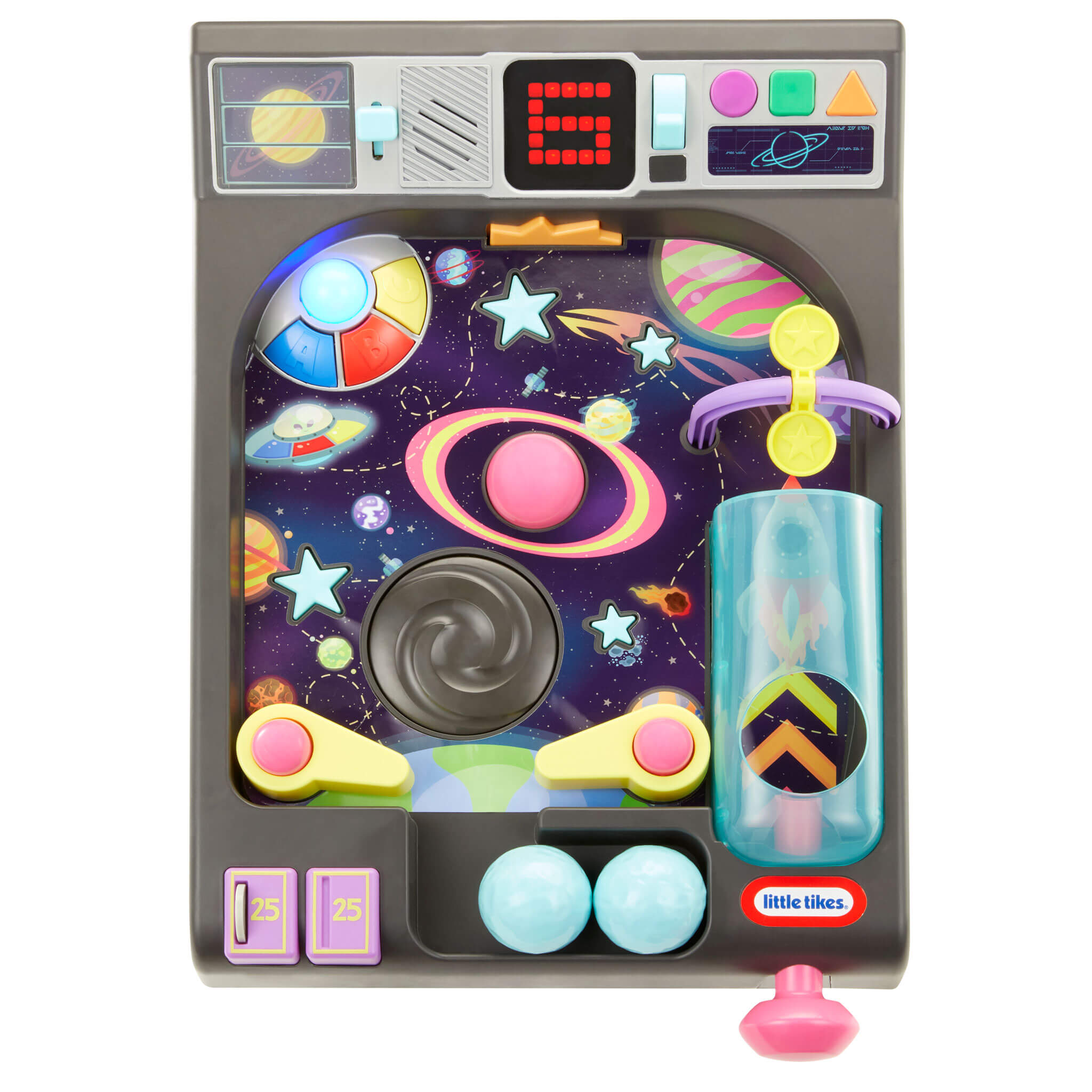 Old School My First Pinball Activity Table - Light-Up Pinball Table with Sounds and Play Balls with Numbers, Colors, Shapes and Motor Practice