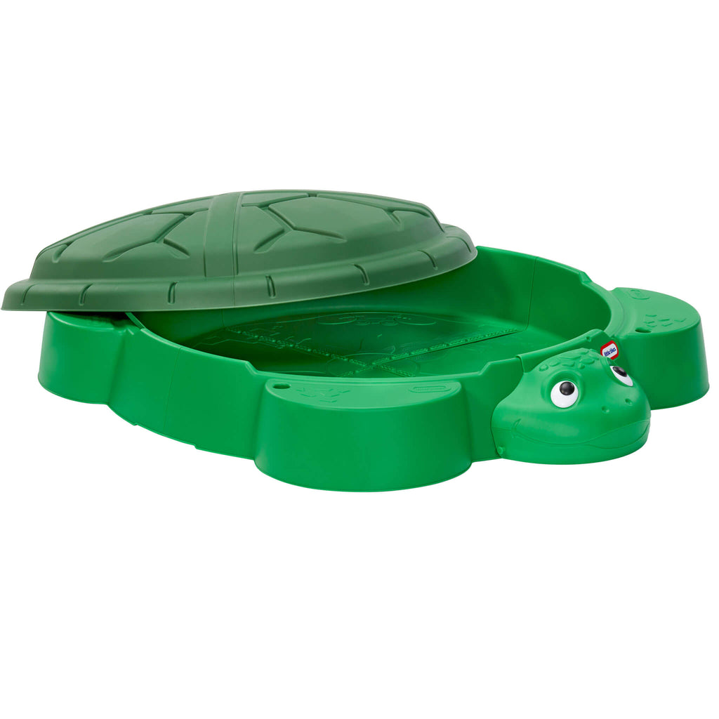 Turtle Sandbox - Classic Turtle Sandbox with Built-In Seats with Covered Outdoor Sand Adventures