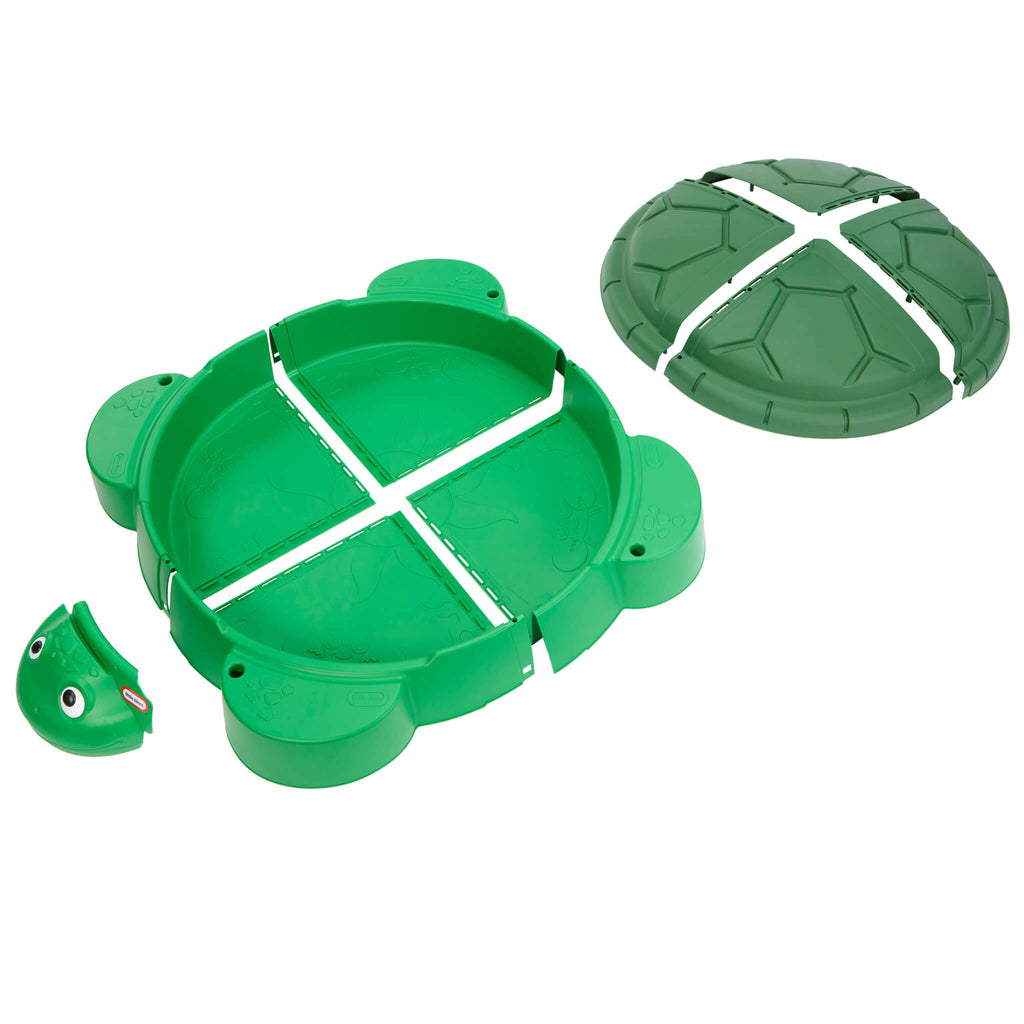 Turtle Sandbox - Classic Turtle Sandbox with Built-In Seats with Covered Outdoor Sand Adventures